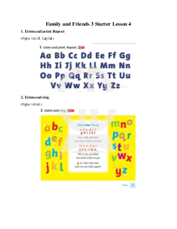 Family and Friends 3 Starter Lesson 4