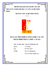 Báo cáo thí nghiệm cà phê cacao_Nguyễn Thị Khánh Linh| Môn Công nghệ sản phẩm nhiệt đới| Trường Đại học Bách Khoa Hà Nội