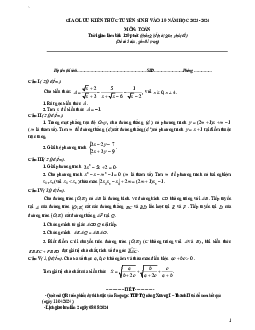 Đề thi thử Toán vào lớp 10 năm 2024 trường THPT Quảng Xương 1 – Thanh Hoá