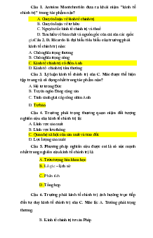 Bài tập trắc nghiệm môn Kinh tế chính trị Mac-Lenin | Đại học Công Đoàn
