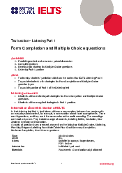 Listening part 1 form completion - English Practice | Trường Đại học Vinh