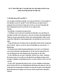 Sử 11 Cánh Diều bài 4: Sự phát triển của chủ nghĩa xã hội từ sau chiến tranh thế giới thứ hai đến nay