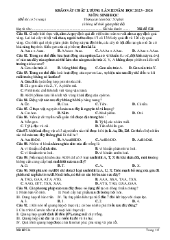 Đề thi thử THPT Quốc gia năm 2024 lần 3 môn Sinh học trường THPT Đội Cấn, Vĩnh Phúc - Mã đề 524