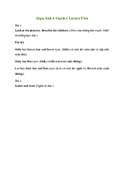 Giải Tiếng Anh lớp 4 Starter: Lesson Five | Family and Friends