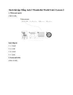 Giải Sách bài tập Tiếng Anh 3 Wonderful World Unit 2 Lesson 2