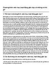 Chương trình môn học, hoạt động giáo dục có những vai trò gì?