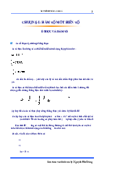 Chương I: Hàm số một biến số môn lý thuyết ma trận | Đại học Sư phạm Hà Nội