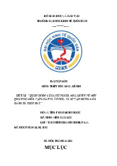 Quan điểm của chủ nghĩa mác - leenin về mối quan hệ giữa vật chất và ý thức. Và sự vận dụng của đảng ta hiển nay | Bài tập lớn môn triết học mác - lênin