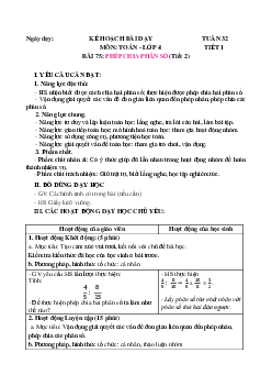 Giáo án Toán lớp 4 Tuần 32 | Chân trời sáng tạo