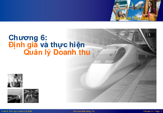 Bài giảng chương 6: Định giá và thực hiện quản lý doanh thu môn Marketing dịch vụ | Đại học Khoa học và Công nghệ Hà Nội