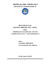 Quy Luật Lượng và Chất | Bài thảo luận Triết Học Mác - Lênin