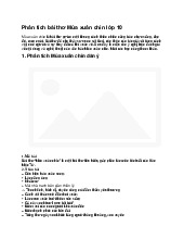 Phân tích bài thơ Mùa xuân chín lớp 10