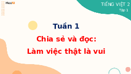 Giáo án điện tử Tiếng việt 2 Bài 1 Cánh diều: Cuộc sống quanh em - Chia sẻ và đọc: Làm việc thật là vui