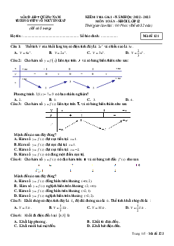 Đề kiểm tra GK1 Toán 12 năm 2022 – 2023 trường THPT Võ Nguyên Giáp – Quảng Nam