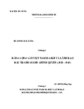 ĐẢNG CỘNG SẢN VIỆT NAM RA ĐỜI VÀ LÃNH ĐẠO ĐẤU TRANH GIÀNH CHÍNH QUYỀN (1930 - 1945). Trường Đại học Nguyễn Tất Thành