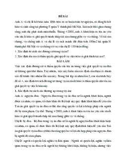 Bài tập tình huống môn Luật tố tụng dân sự | Đại học Luật Hà Nội