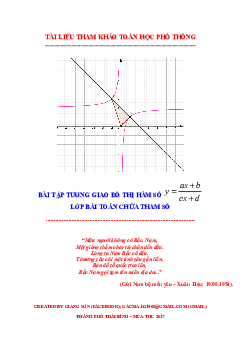 171 bài toán tương giao đồ thị hàm phân thức chứa tham số – Lương Tuấn Đức Toán 12