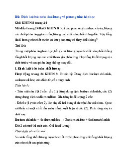 Giải Khoa học tự nhiên 8 bài 5: Định luật bảo toàn khối lượng và phương trình hóa học | Kết nối tri thức