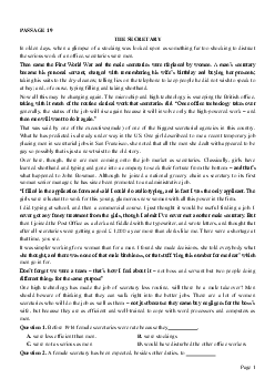 PASSAGE 19_Theme 5. Jobs and Employment (Công việc và tuyển dụng)