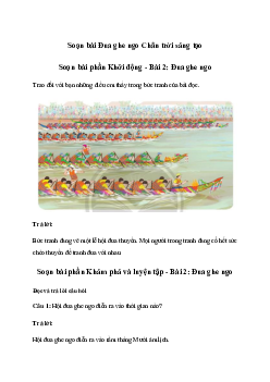 Soạn bài Đua ghe ngo trang 14 | Tiếng việt 3 Chân trời sáng tạo