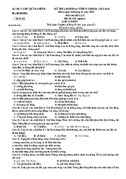 Đề thi chọn HSG Địa Lí 12 Sở GD Quảng Bình 2023-2024 (có đáp án)