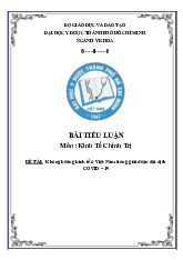 Khủng hoảng kinh tế ở Việt Nam trong giai đoạn đại dịch COVID – 19 | Tiểu luận Kinh tế chính trị