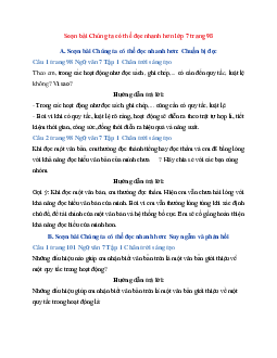 Soạn bài Chúng ta có thể đọc nhanh hơn trang 98 | Ngữ Văn 7 Chân Trời Sáng Tạo tập 1