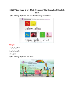 Giải Tiếng Anh lớp 1 Unit 3 Lesson The Sounds of English SGK | Explore Our World