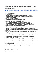 Đề cương ôn tập học kì 1 môn Lịch sử Địa lí 7 năm học 2024 - 2025