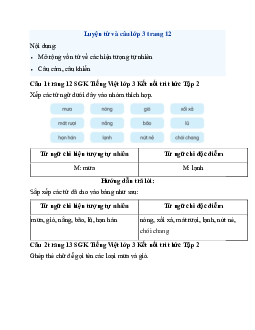 Giải SGK Tiếng Việt 3 trang 12, 13, 14 Bài 2: Mưa - Luyện tập | Kết nối tri thức