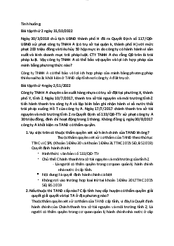 Bài tập tình huống ôn tập môn Luật Tố tụng hành chính