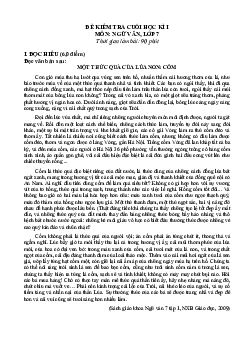 Đề thi học kì 1 môn Ngữ văn 7 năm 2023 - 2024 sách Kết nối tri thức với cuộc sống - Đề 3