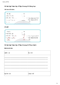 Vở bài tập Toán lớp 4 Bài 47: Nhân với số có hai chữ số Chân trời sáng tạo