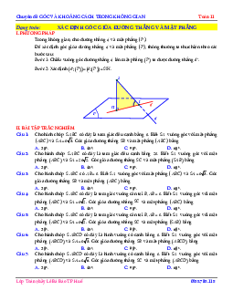 Dạng toán xác định góc giữa đường thẳng và mặt phẳng Toán 11