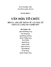 Tiểu luận Bài thuyết trình Văn Hóa Tổ Chức FPT | Tiểu luận môn Văn hóa Tổ chức | Trường Đại học Yersin Đà Lạt