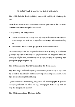 Soạn bài Thực hành đọc: Ca nhạc ở Miệt Vườn Kết nối tri thức