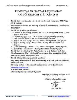 Top 200 bài toán phương trình lượng giác – Cao Văn Tú