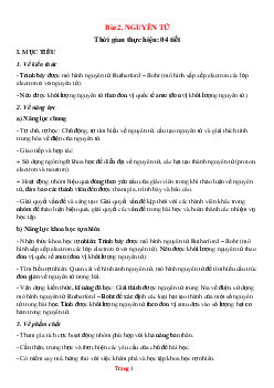 Giáo án KHTN 7 kết nối tri thức bài 2: Nguyên tử