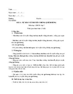 Giáo án Giáo dục công dân 7 | Kết nối tri thức