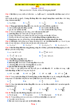 TOP 10 Đề thi thử THPT Quốc gia môn Vật lí năm 2024 (có đáp án)