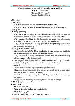 Giáo án Bài 29: Vai trò của nước và chất dinh dưỡng đối với sinh vật | Khoa Học Tự Nhiên 7 Kết nối tri thức