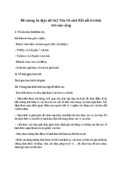 Đề cương ôn tập học kì 2 môn Ngữ văn lớp 10 năm 2022 - 2023 (Sách mới)| Kết Nối Tri Thức