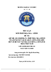 Tiểu luận Quan điểm về con người và bản chất con người môn Triết học Mac- Lênin - Trường Đại học Văn Hiến.