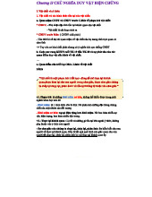 Chương II CHỦ NGHĨA DUY VẬT BIỆN CHỨNG