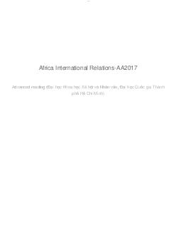 Africa International Relations-AA2017 | Advance reading | Đại học Khoa học Xã hội và Nhân văn, Đại học Quốc gia Thành phố HCM