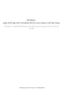 giáo trình lập windows from với c#