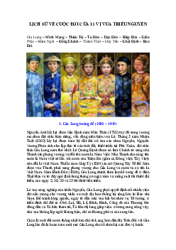 LỊCH SỬ VỀ CUỘC ĐỜI CỦA 13 VỊ VUA TRIỀU NGUYỄN | Lịch sử Việt Nam cổ đại | Đại học Khoa học Xã hội và Nhân văn, Đại học Quốc gia Thành phố HCM