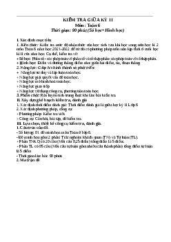 Đề thi giữa học kì 2 môn Toán 6 năm 2023 - 2024 sách Cánh diều | Đề 1