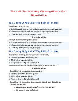 Soạn bài Thực hành tiếng Việt trang 64 | Ngữ văn 7 Tập 1 Kết nối tri thức