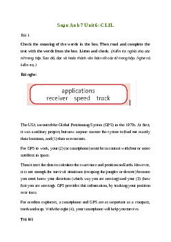 Giải Tiếng Anh 7 Unit 6: CLIL | Friends Plus